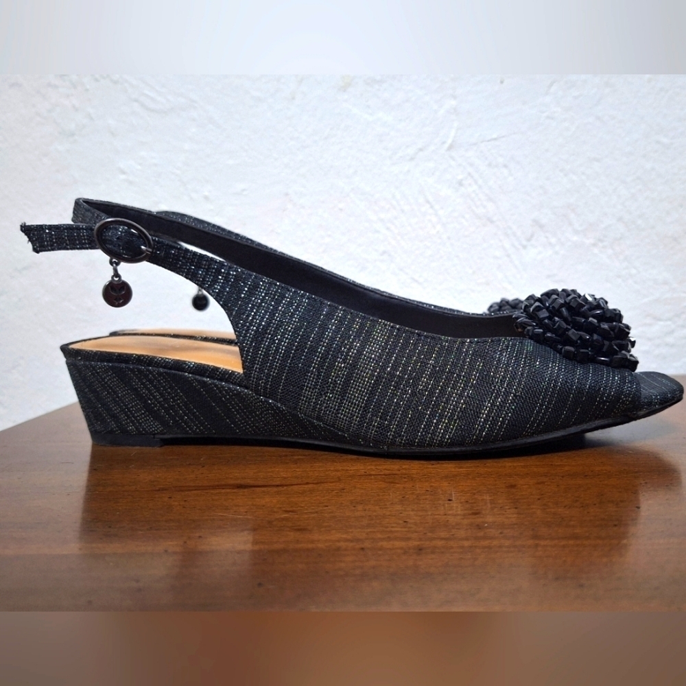 J. Renee Black Womens Sandals Size 81/2 WW - Picture 2 of 10